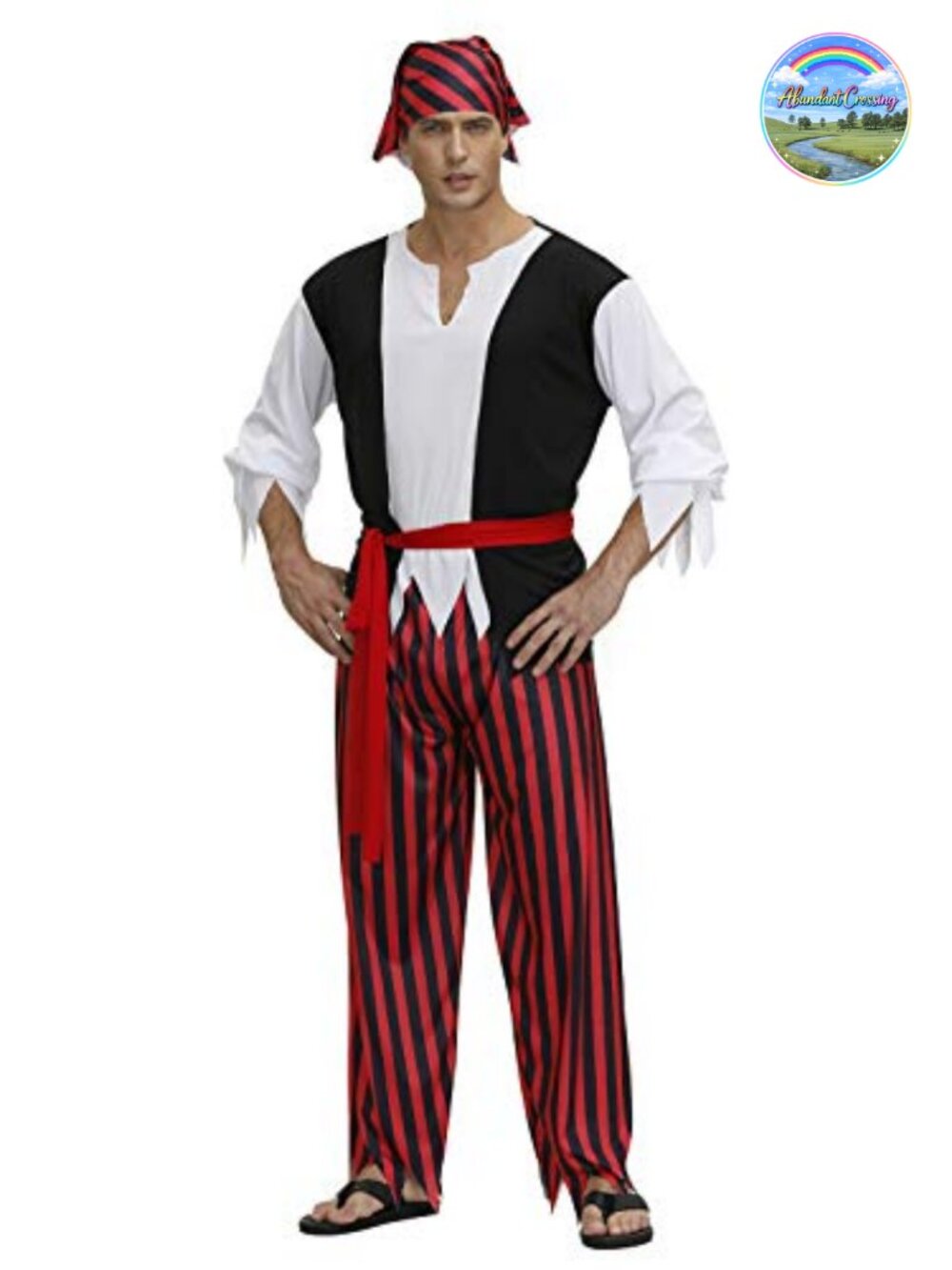 Mens Pirate Costume Adult Halloween Cosplay Outfit Set